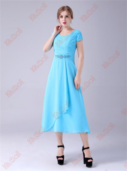 comfy bright blue evening dress